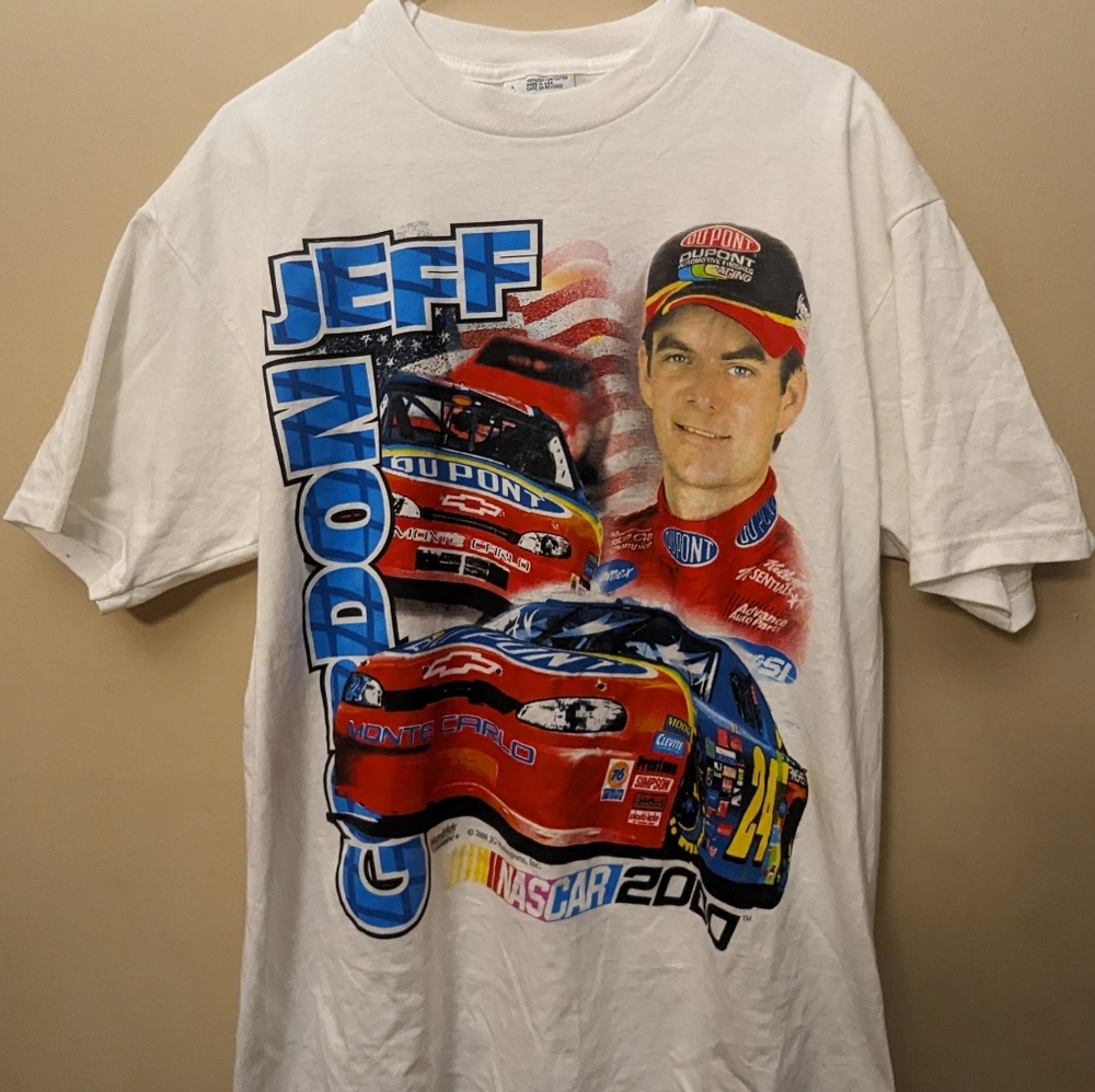 Vintage NASCAR Racing Jeff Gordon T Shirt Mens L Made In USA Winston Cup 2000